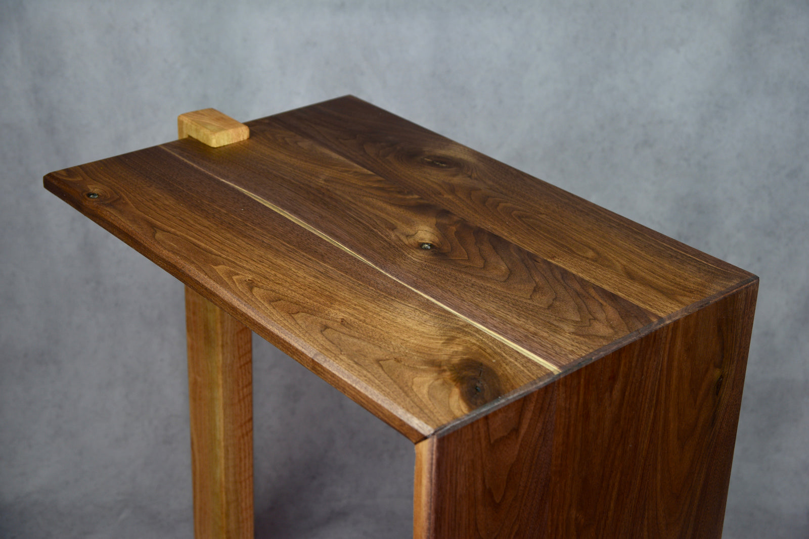 Black Walnut & Red Oak Waterfall Side Table
