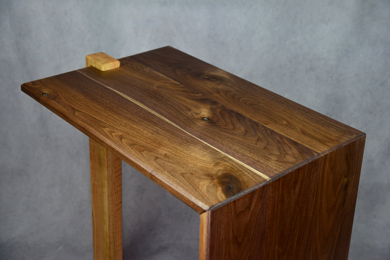 Black Walnut & Red Oak Waterfall Side Table
