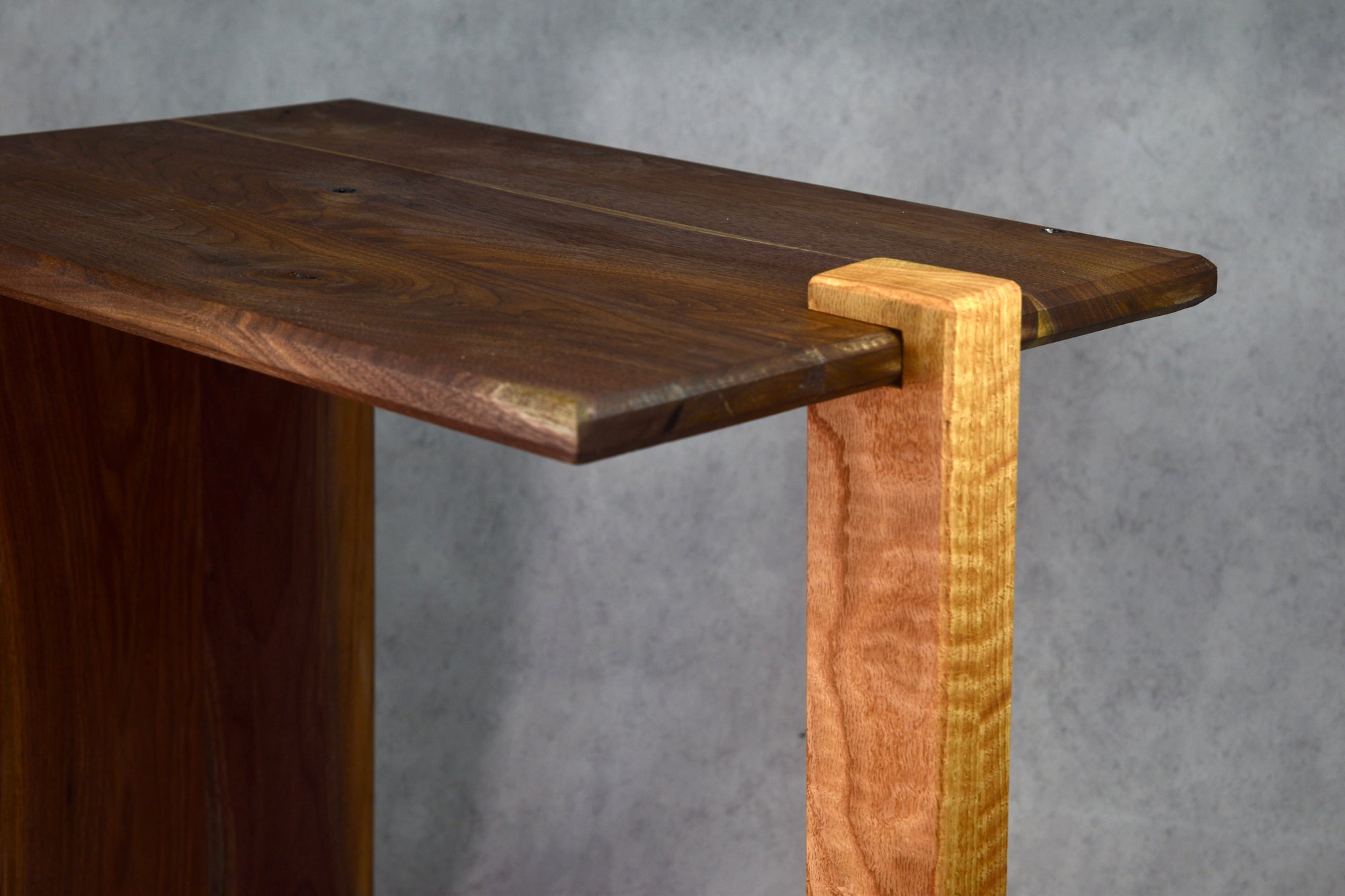 Black Walnut & Red Oak Waterfall Side Table