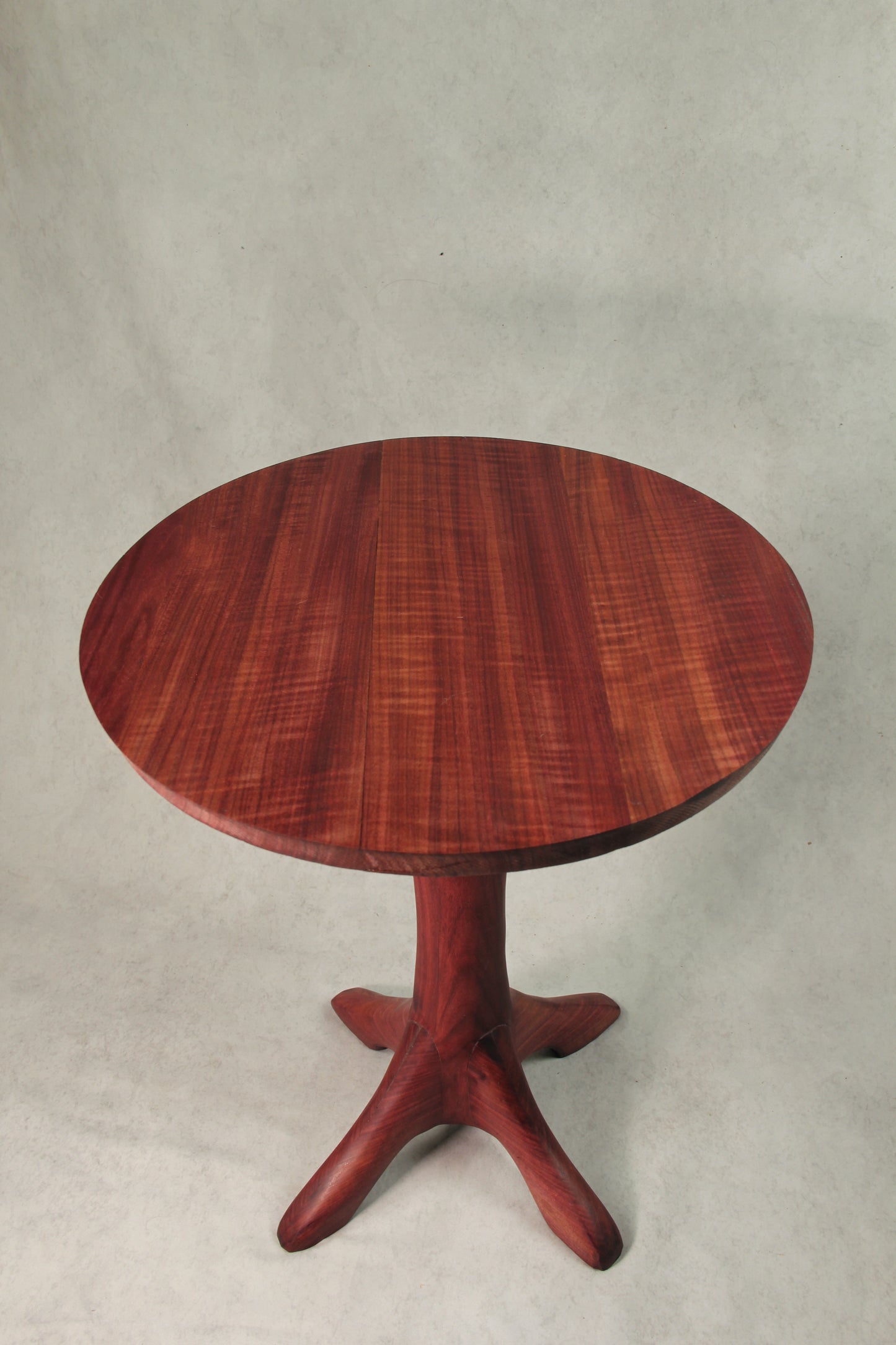 Purple Heart Hand Carved Side Table
