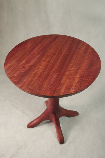 Purple Heart Hand Carved Side Table