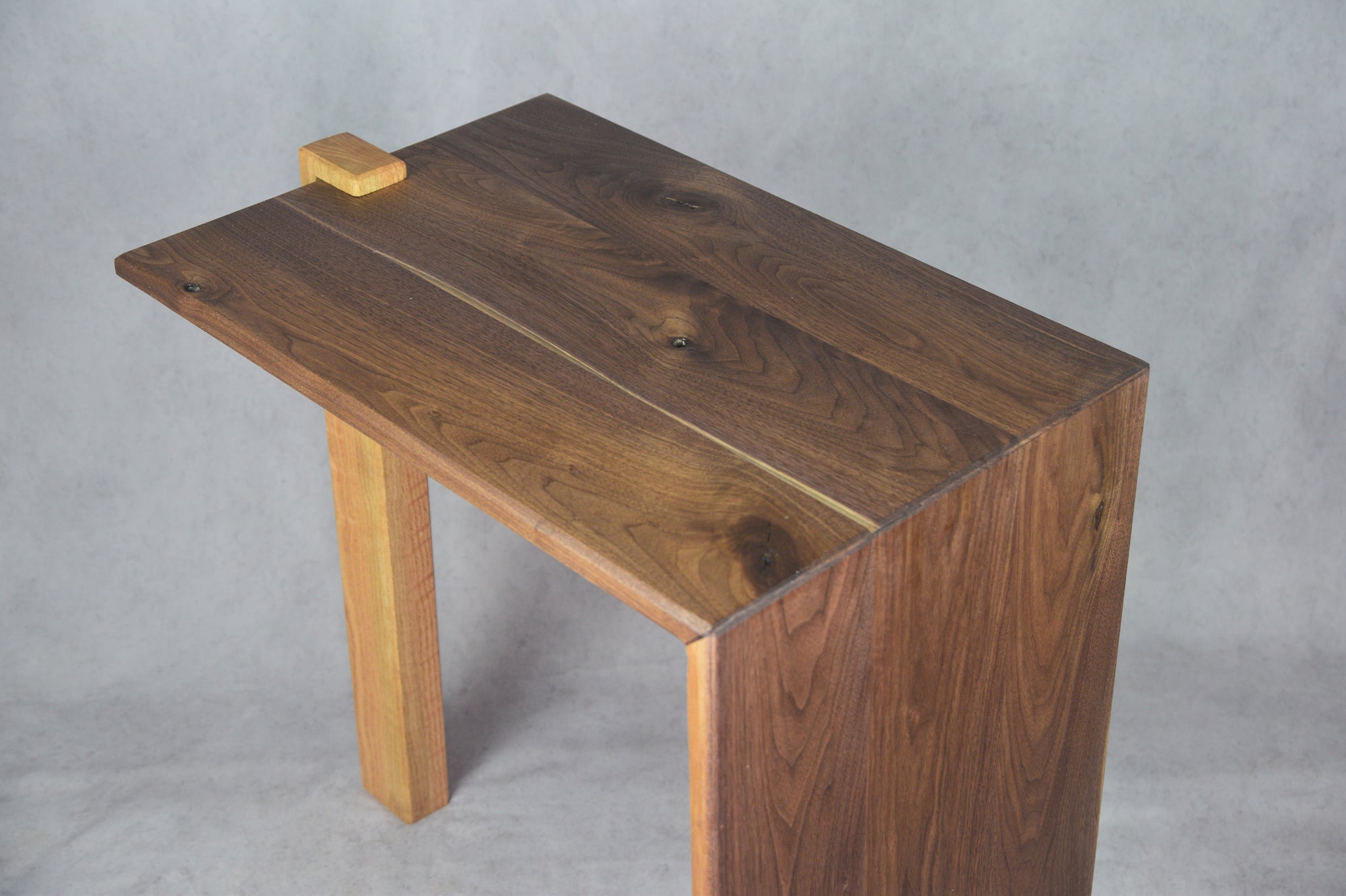 Black Walnut & Red Oak Waterfall Side Table