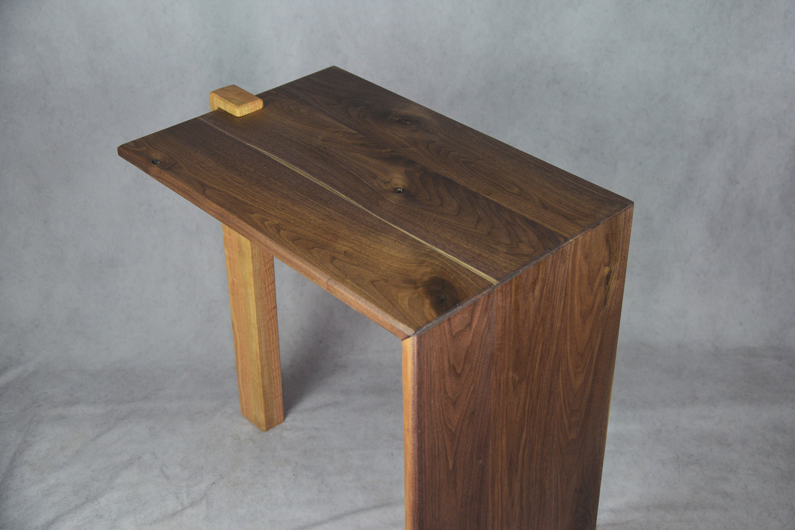 Black Walnut & Red Oak Waterfall Side Table