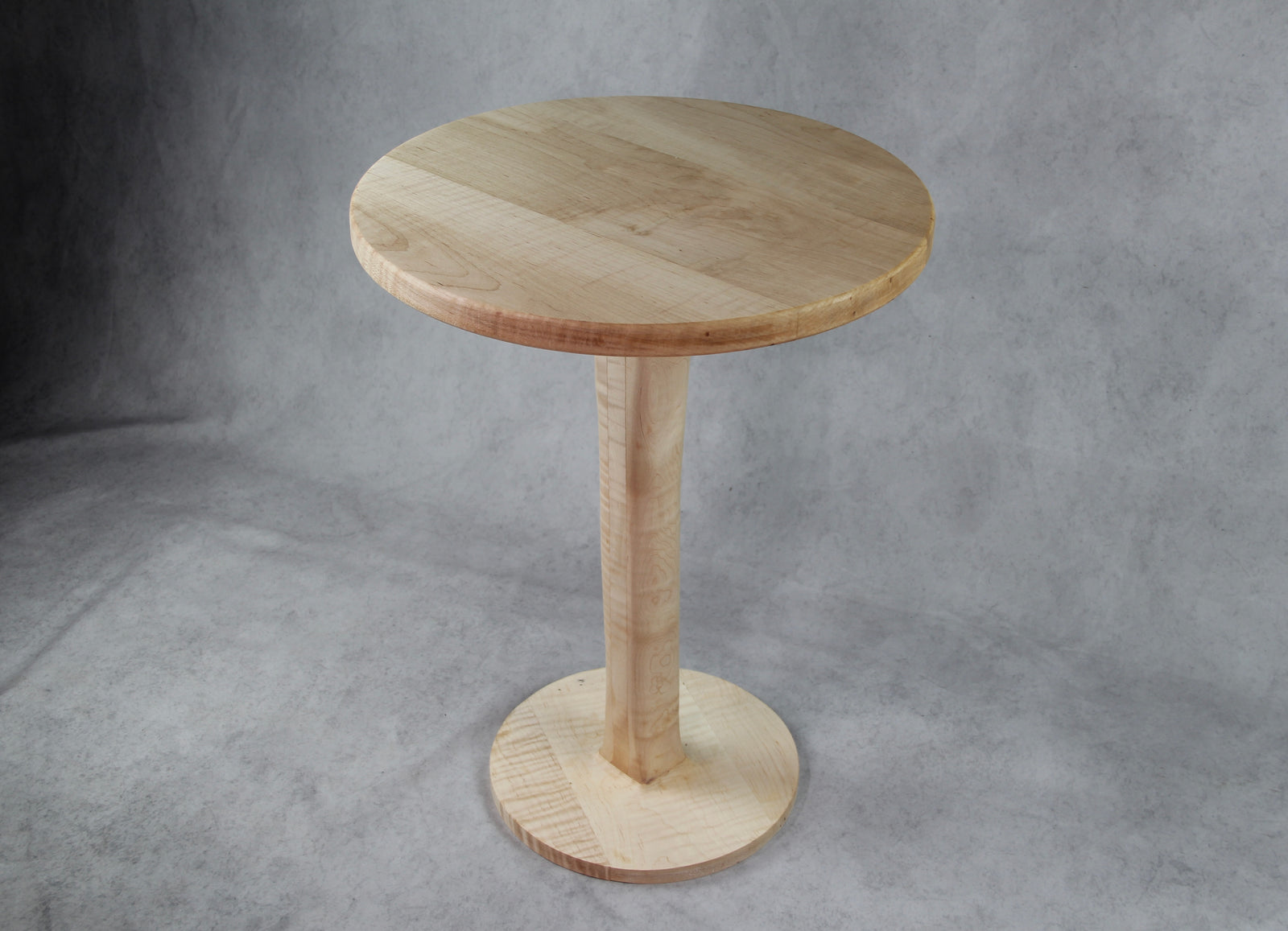 Curly Maple Black Circular End/Side Table #3