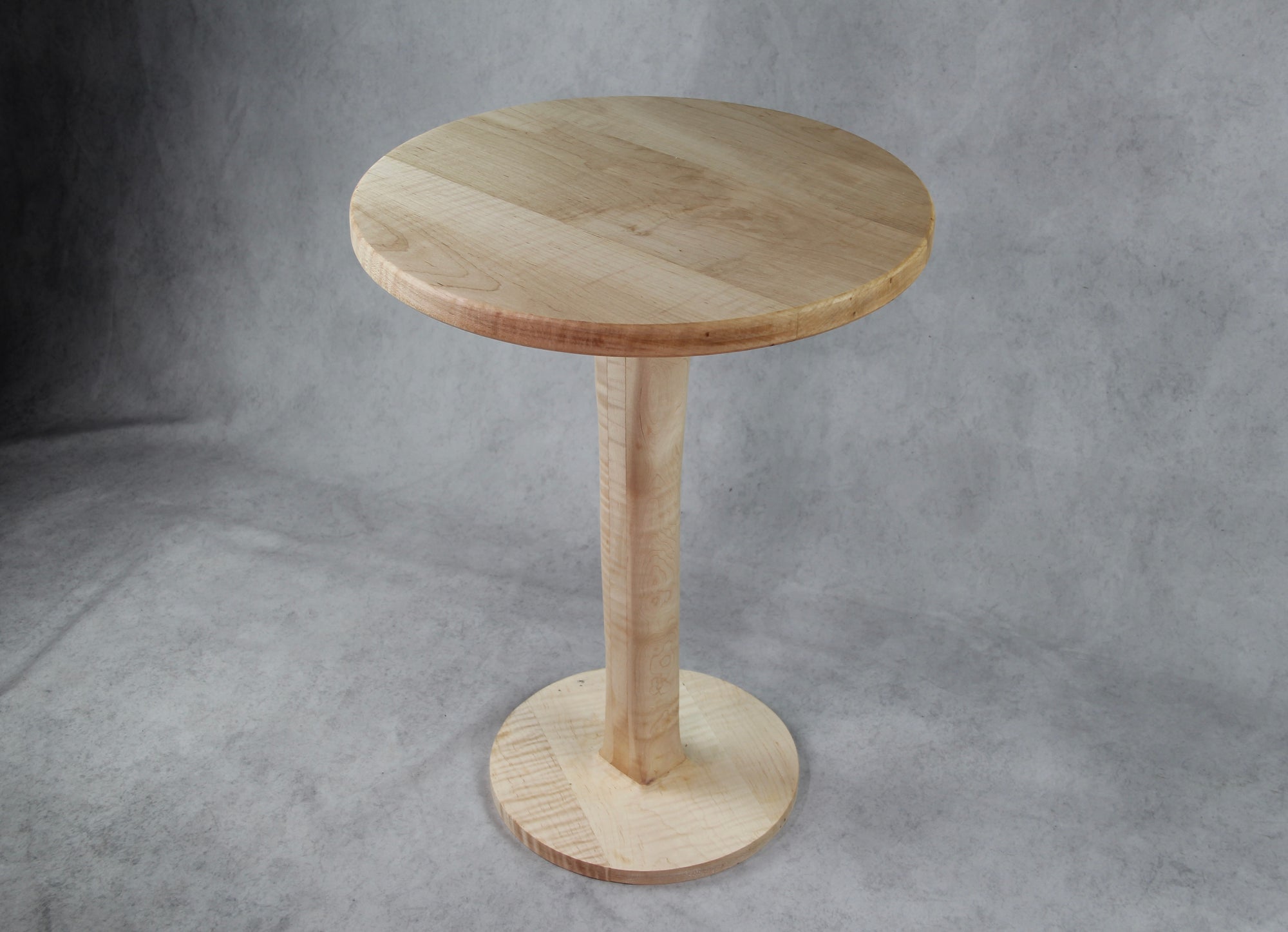 Curly Maple Black Circular End/Side Table #3