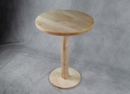 Curly Maple Black Circular End/Side Table #3