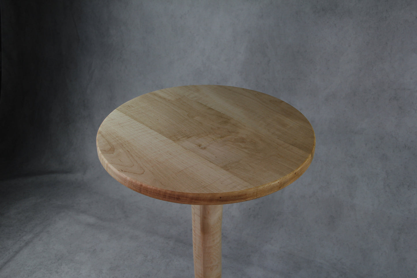 Curly Maple Black Circular End/Side Table #3