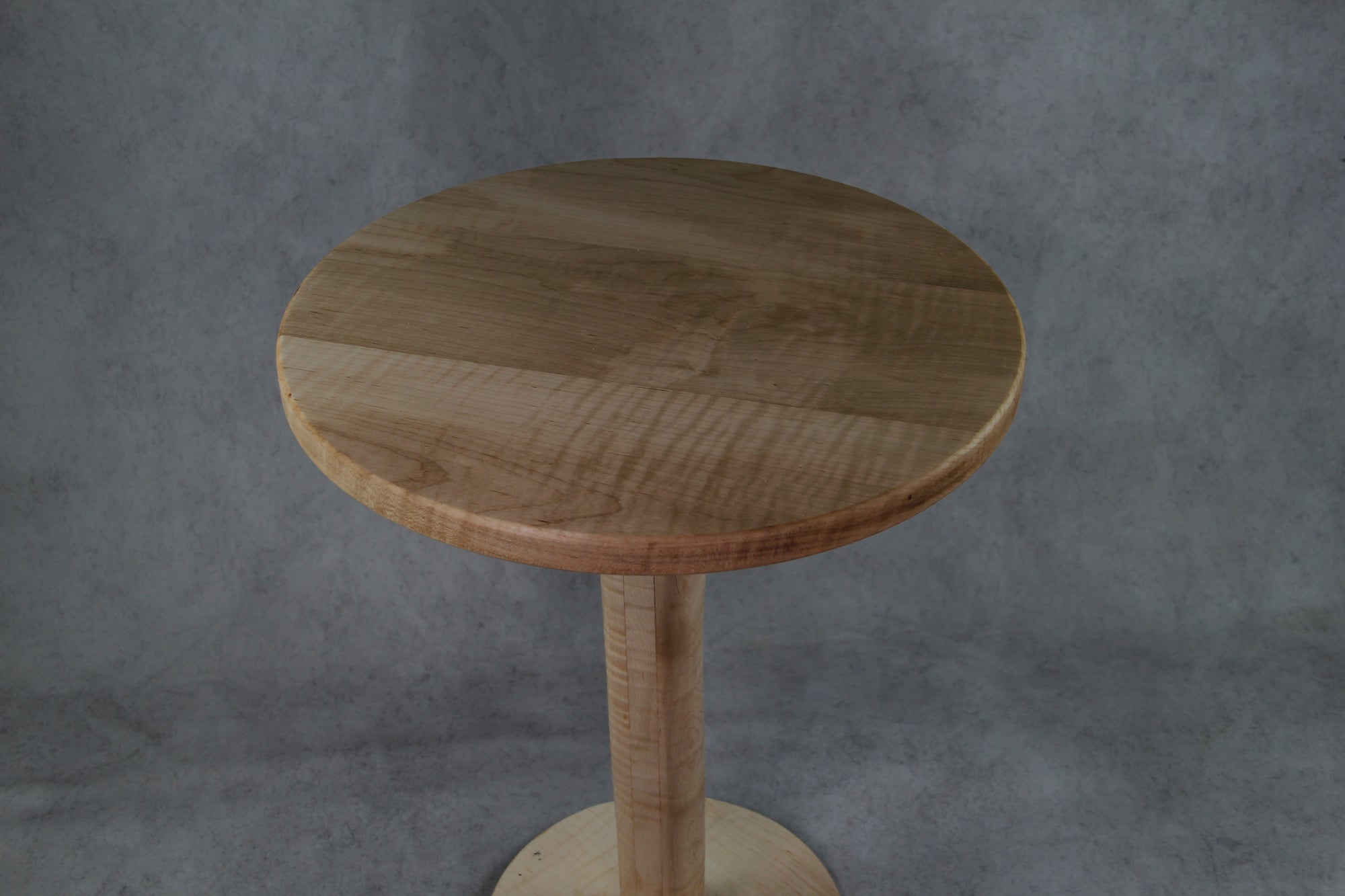 Curly Maple Black Circular End/Side Table #3