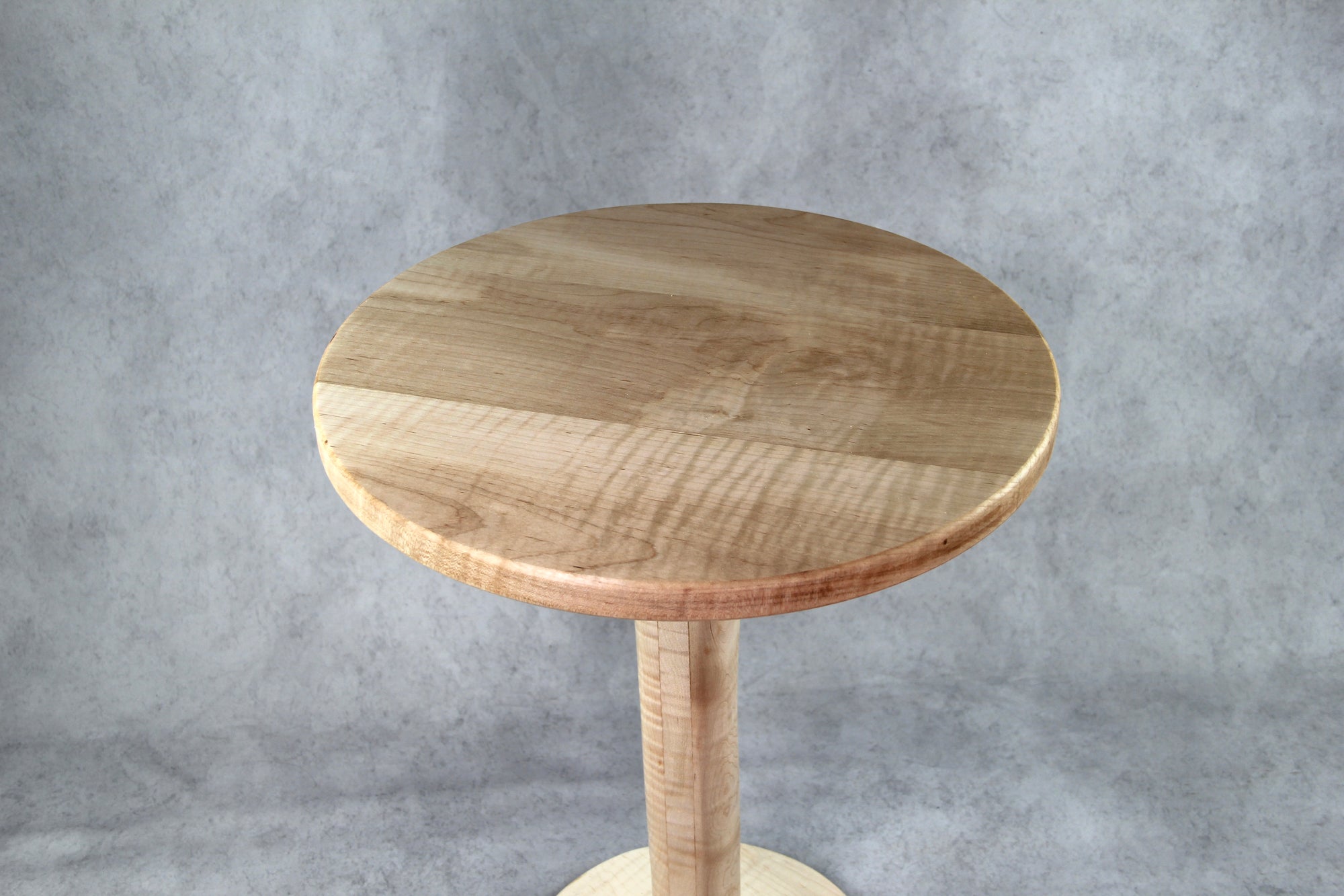 Curly Maple Black Circular End/Side Table #3