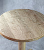 Curly Maple Hand Carved Side Table: 4-Leg