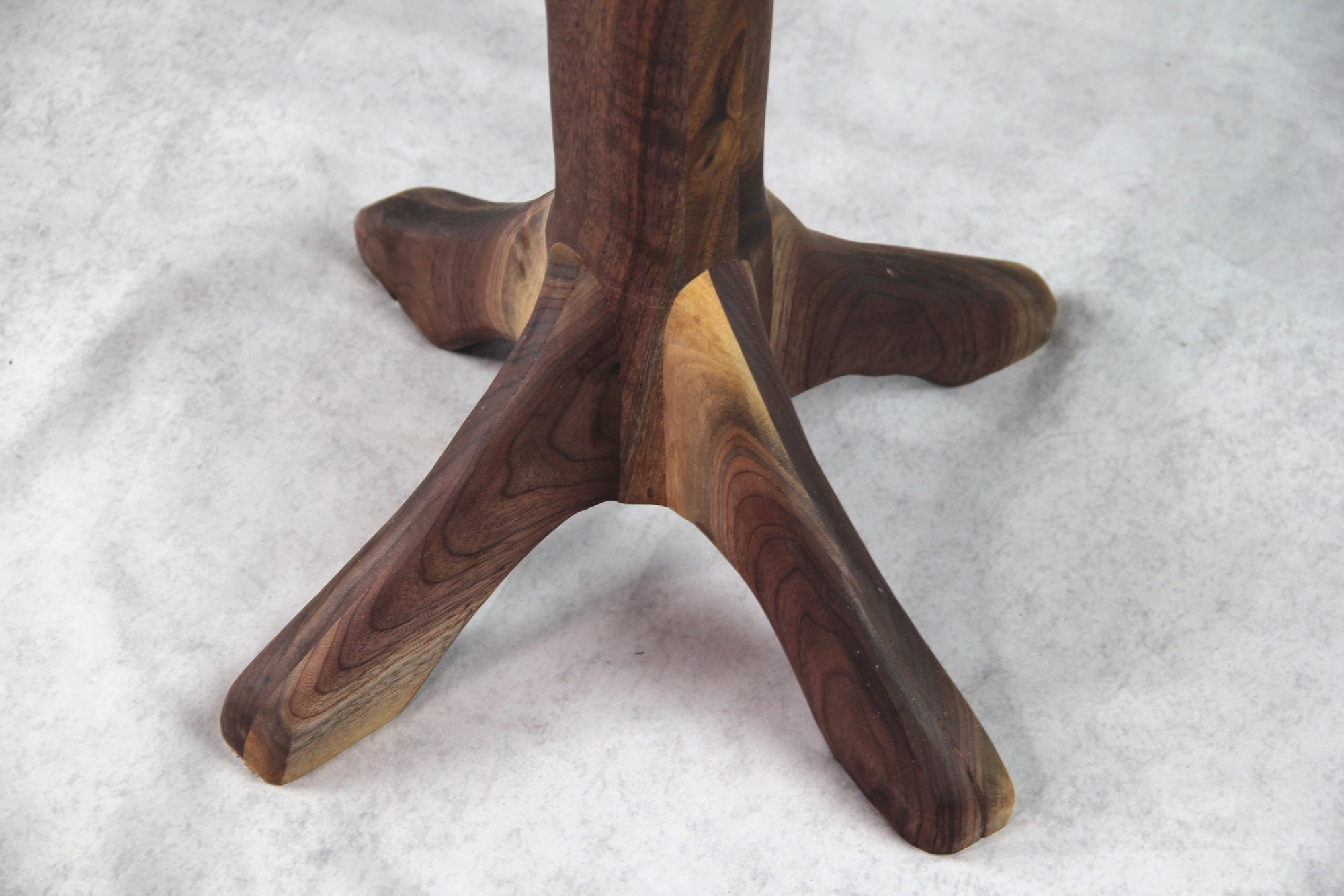 Black Walnut Hand Carved Side Table: 4-Leg