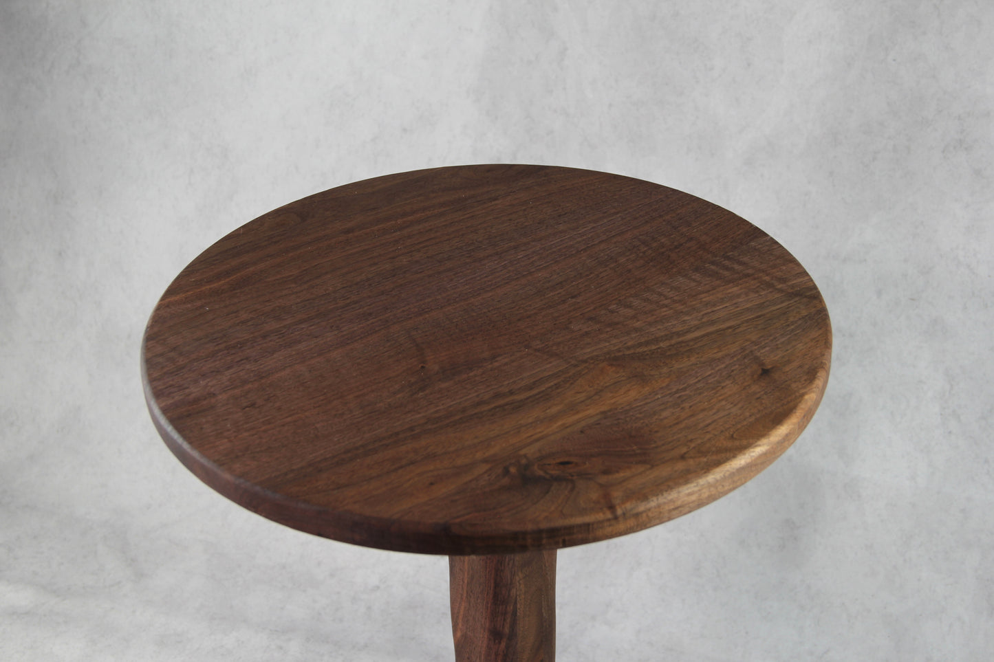Black Walnut Hand Carved Side Table: 4-Leg