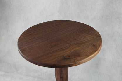 Black Walnut Hand Carved Side Table: 4-Leg