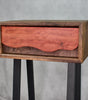 Carved Blood Wood and Black Walnut Side Table